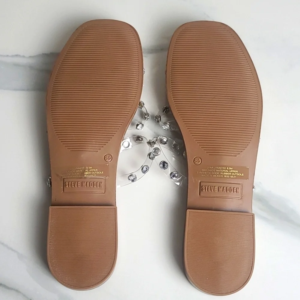 Steve Madden Lyna Clear Jeweled Sandals NWOT